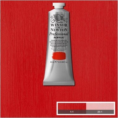 Winsor & Newton - Akrylmaling - Cadmium Red Medium 60 ML