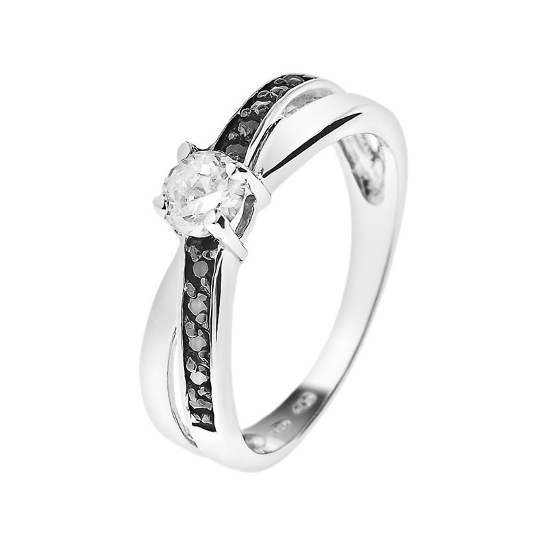 Bague - Noir/blanc - Argent 925