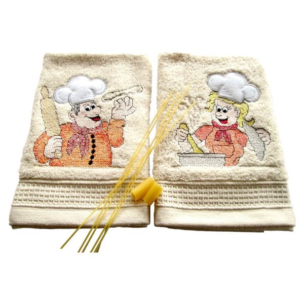 Conjunto 2 Panos de Cozinha Felpo Happy Cook Bege - PCOZ0097
