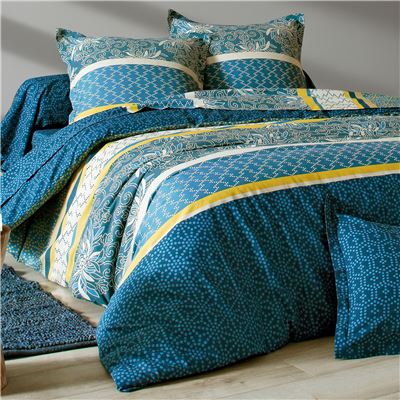 Linge de lit rayures et micro-motif - BECQUET CRÉATION