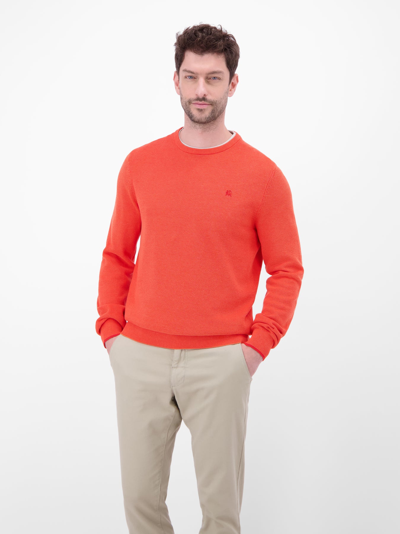 Strickpullover in sportiver 2-Tone-Optik