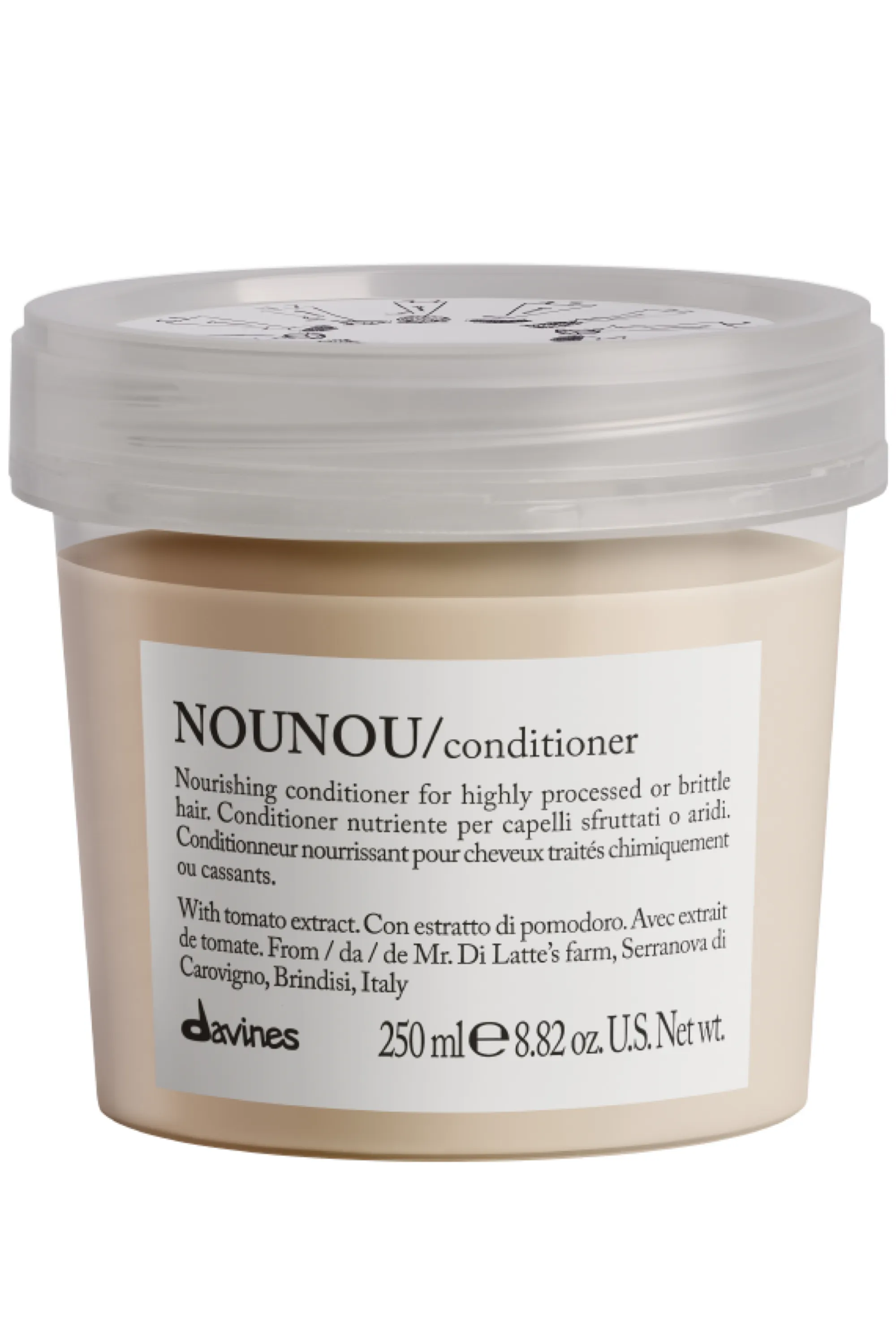 Davines Après-shampooing nourrissant pour cheveux décolorés ou lissés Nounou-250 ml