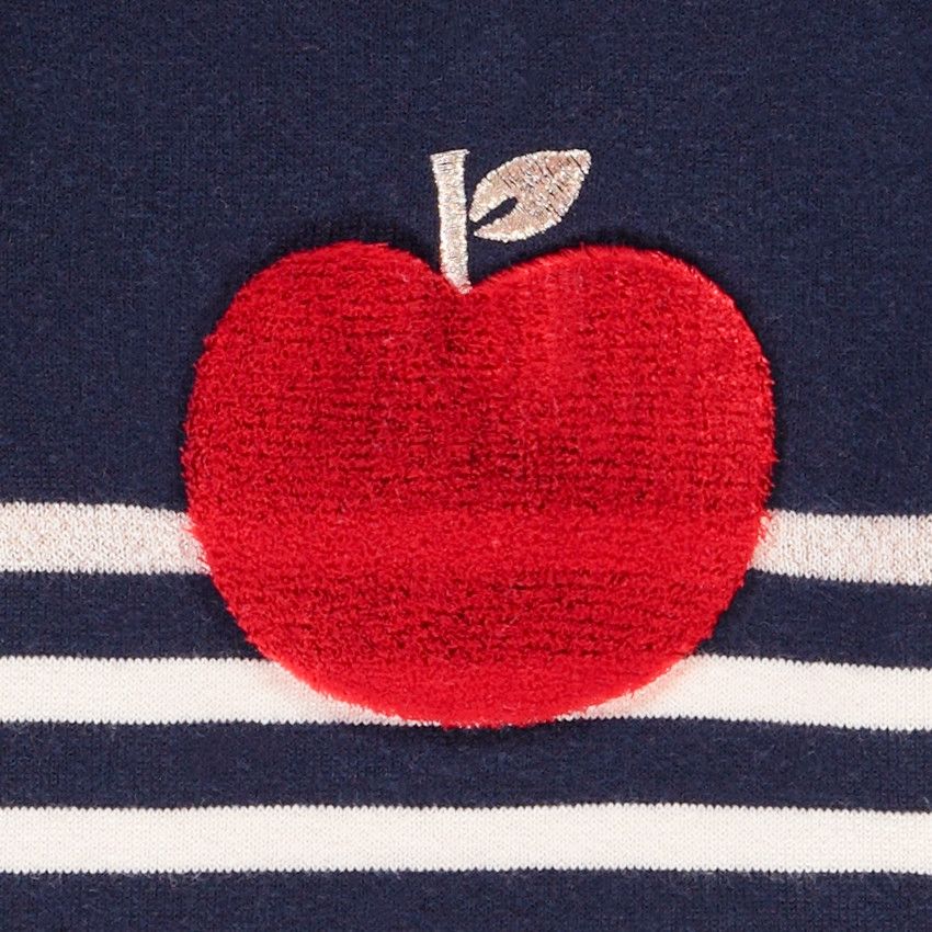 Pull rayé fantaisie pour bébé fille - Bleu marine