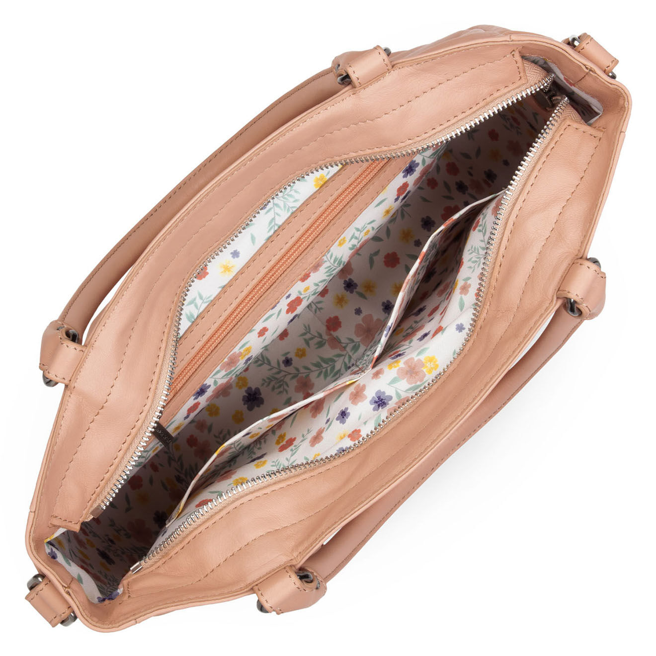 Lancaster Sac à main en Cuir Soft Vintage nude rose - 32x26x12 cm