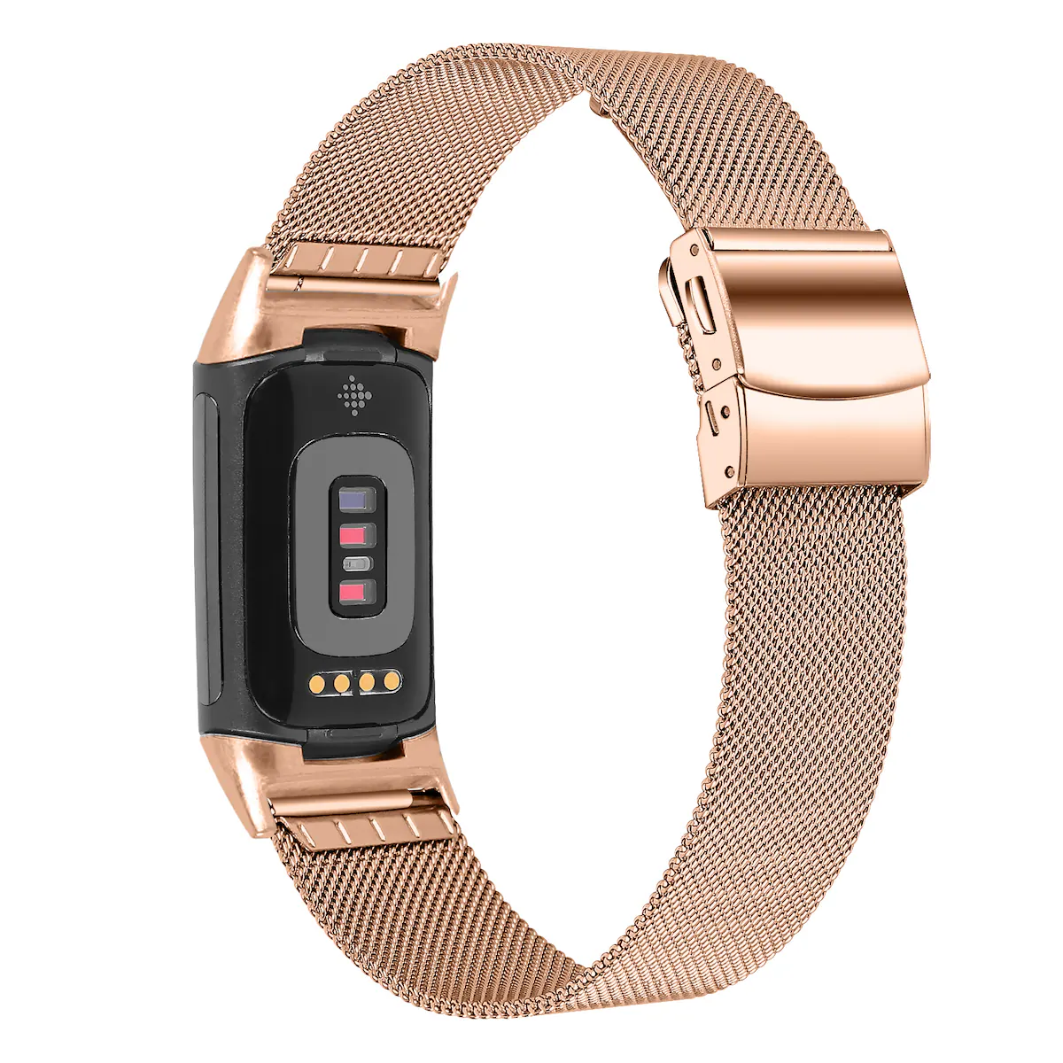 Klokkerem i rustfritt stål for Fitbit Charge5/6 Rose gull