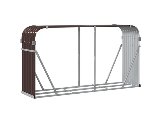 VIDAXL - Sac à outils Porte-bûches marron 180x45x100 cm acier galvanisé
