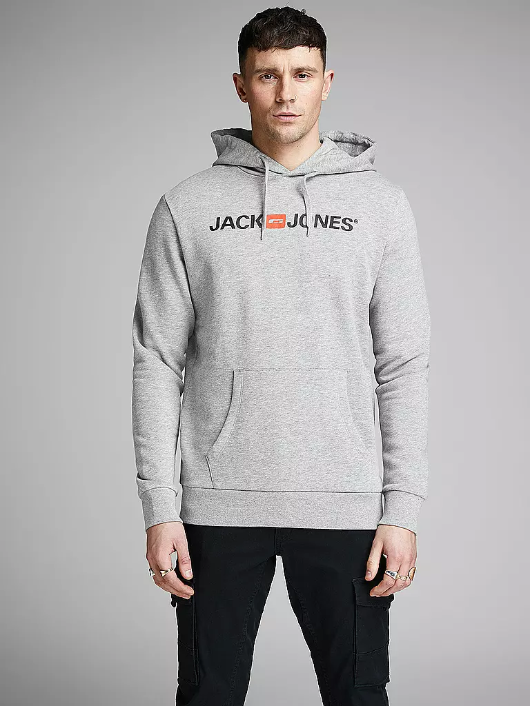 JACK & JONES Sweater-Hoodie grau