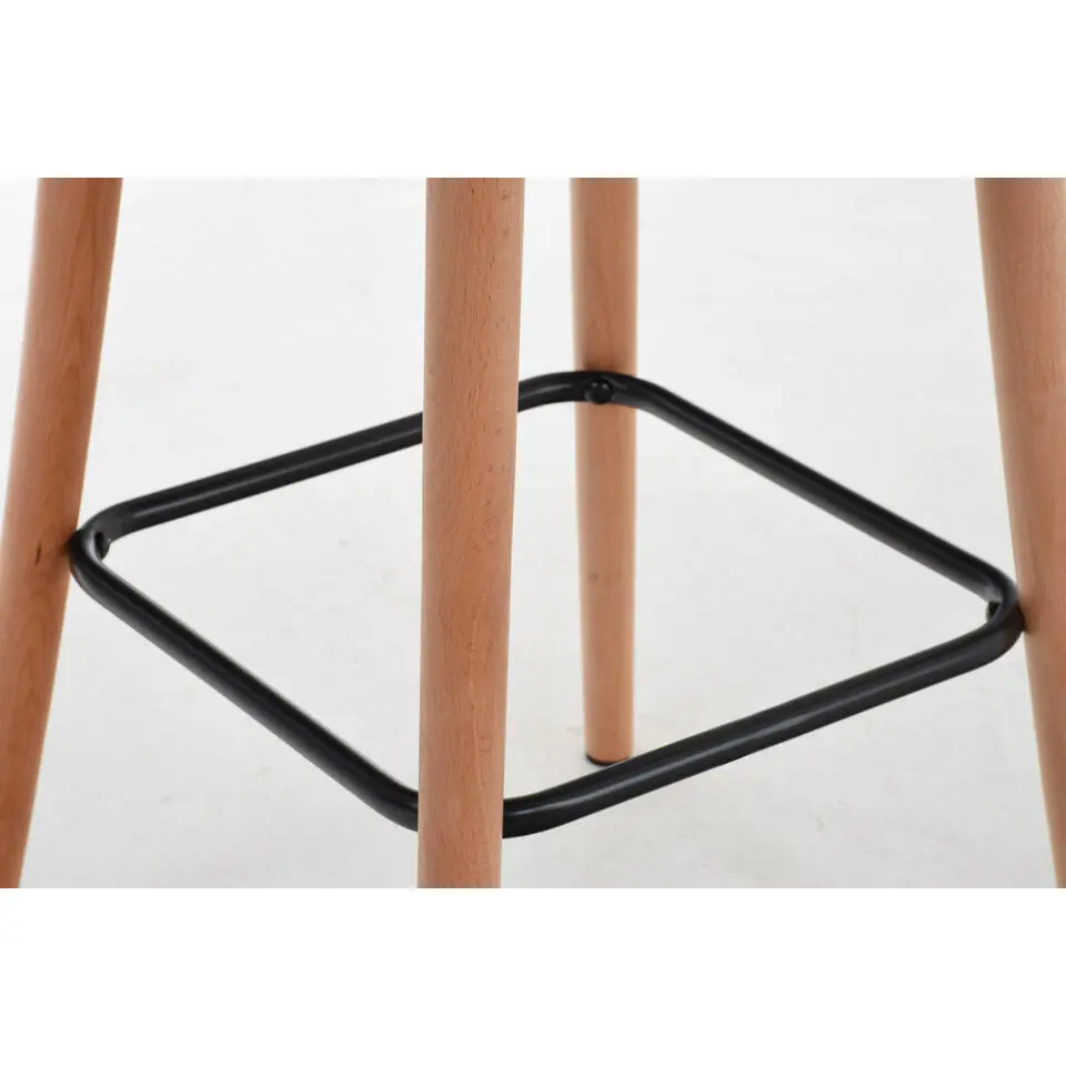 CLP Barkruk Lincoln natura Frame - Stof - licht grijs