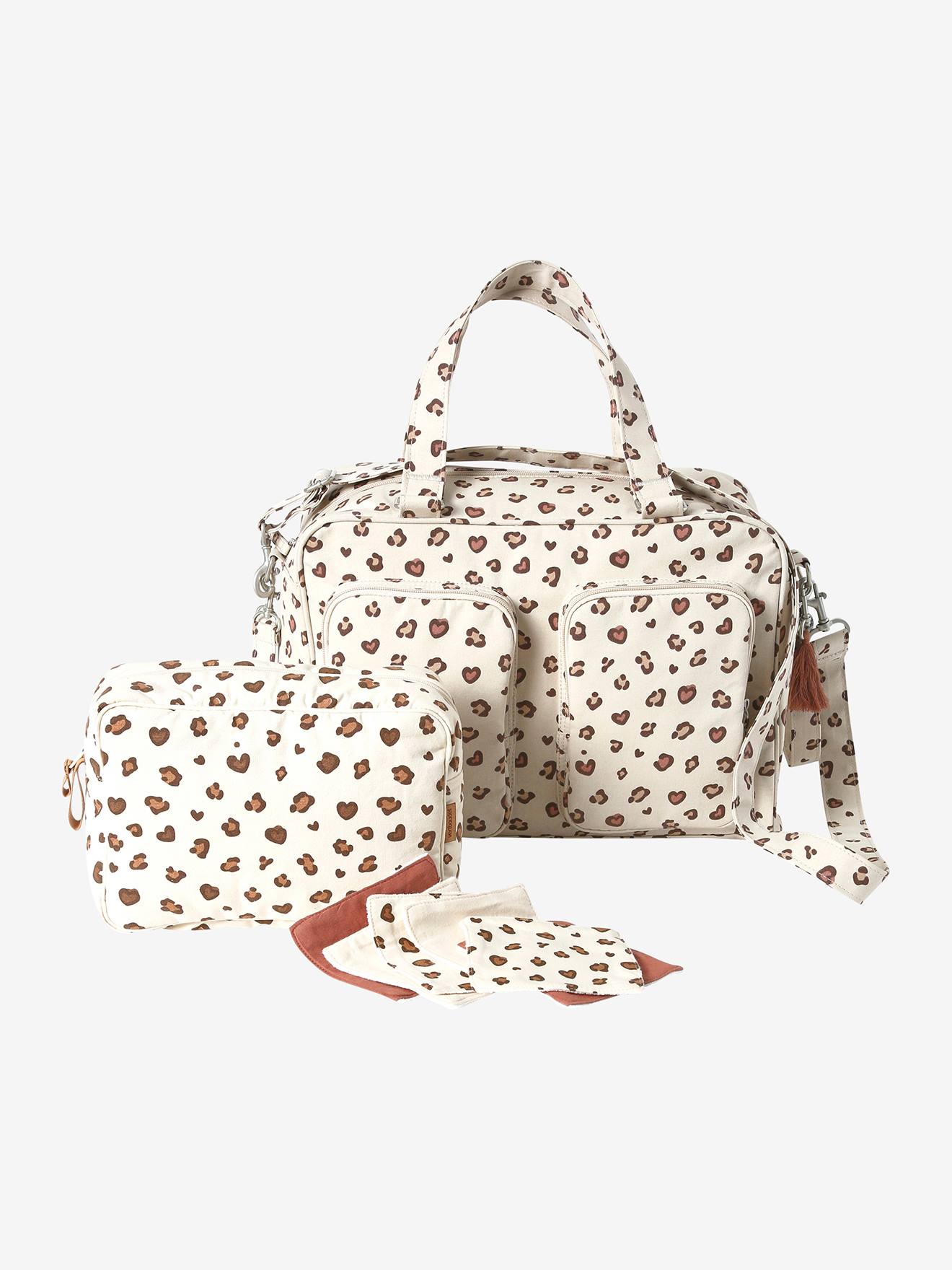 Bolsa de maternidade familiar com vários bolsos, bege areia