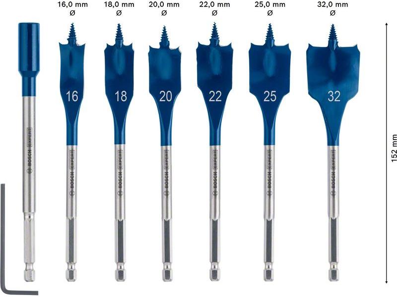 Bosch Professional Flachfräsbohrer-Set Expert Self Cut Spee Flachfräser-Bohrersätze für Bohrschrauber und Schlagbohrmaschinen