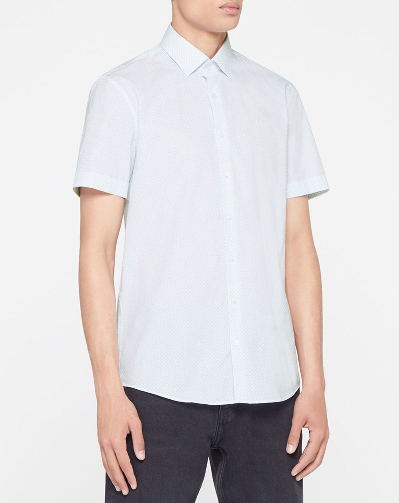 Calvin Klein Chemise slim imprimée Minifleurs blanc/bleu clair