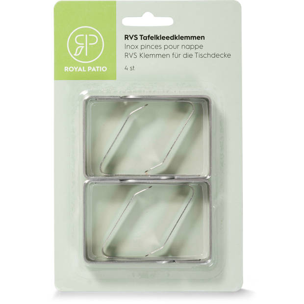 Blokker rvs tafelkleedklemmen S/4