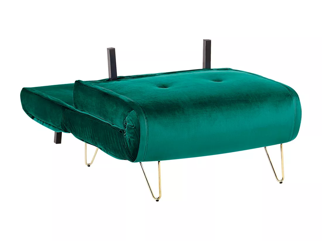 Banquette convertible 1 place en velours vert foncé VESTFOLD