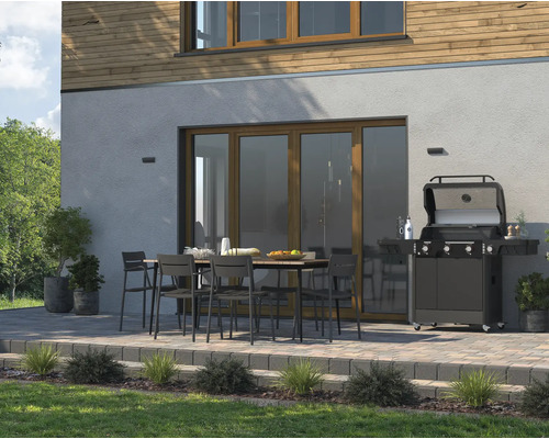Tenneker® Halo Gas Grill Power Zone TG 3 156,4 x 61 x 117,5 cm 3 branders + zijbrander, gietijzeren rooster, platformsysteem, glazen inzetstuk in het deksel