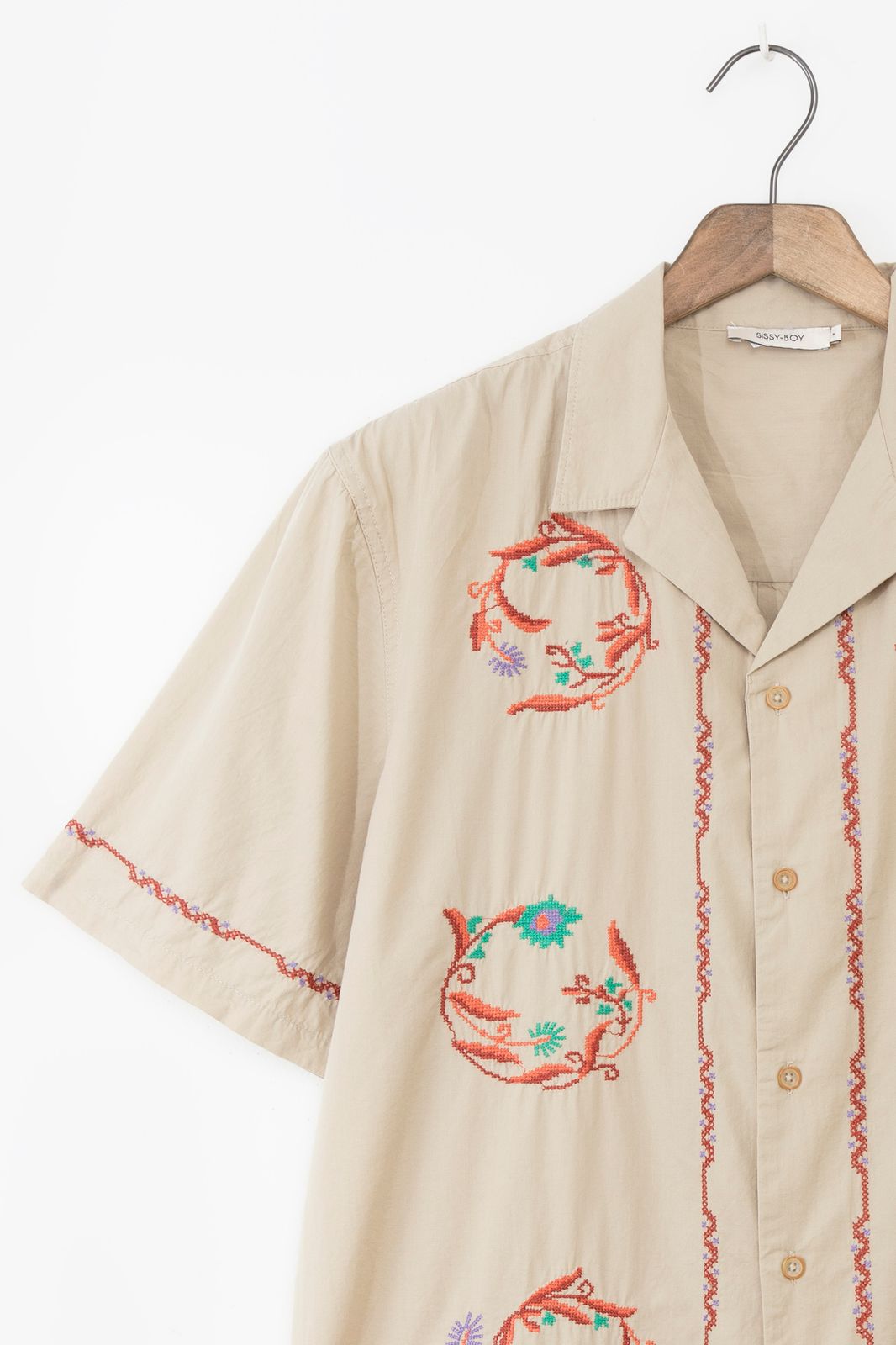 Beige overhemd met embroidery