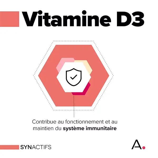 Aragan - Synactifs - D3 Protect - Imunidade - Vitamina D3, Magnésio - 60 cápsulas