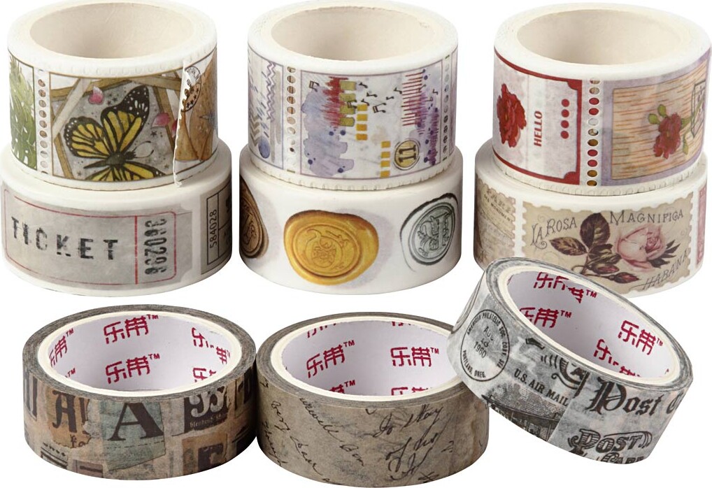 Masking Tape - L 3+5 M - B 15+25 MM - 9 Ruller