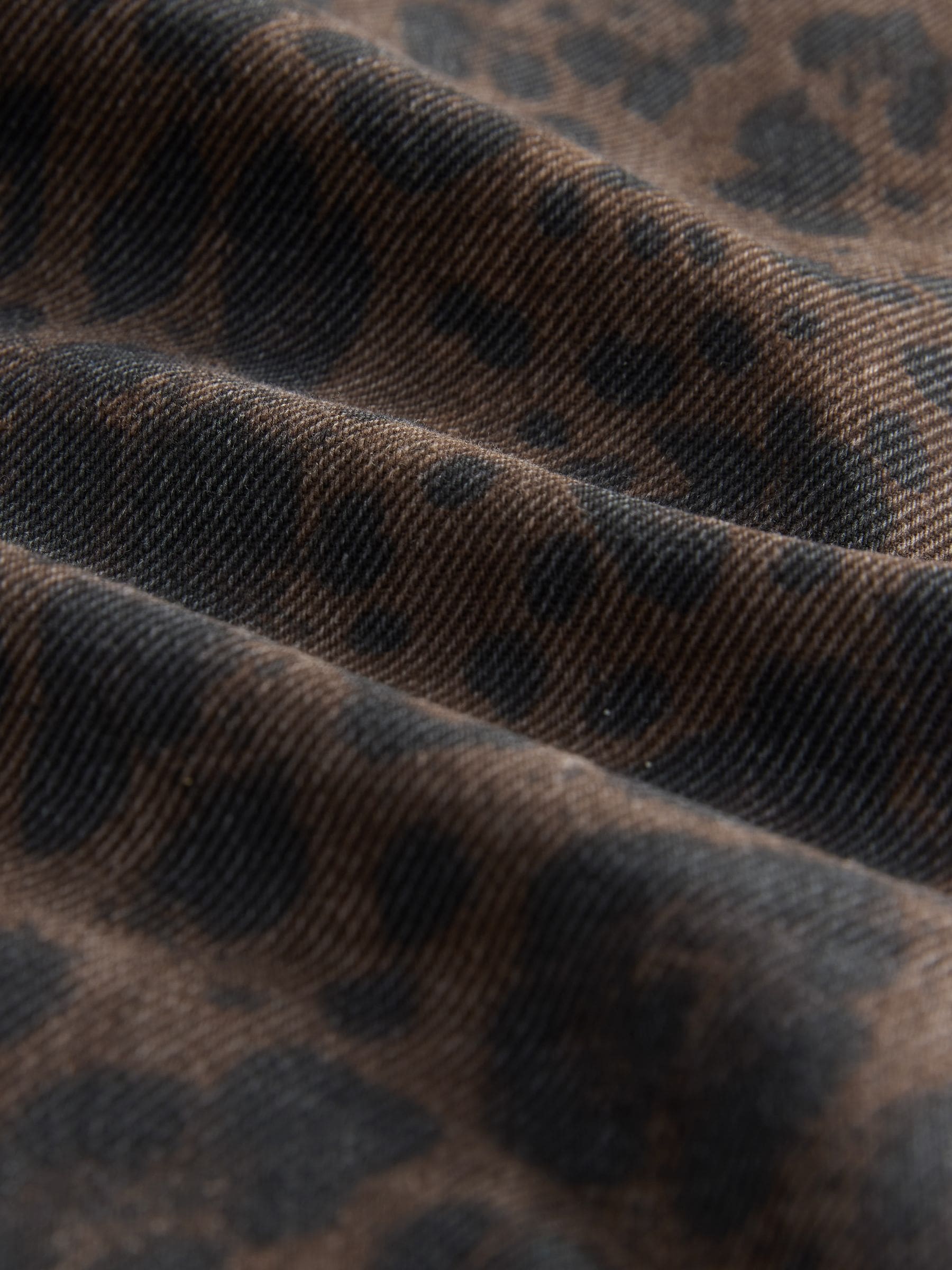 Bruin met luipaardprint - Jeans met wijde pijpen