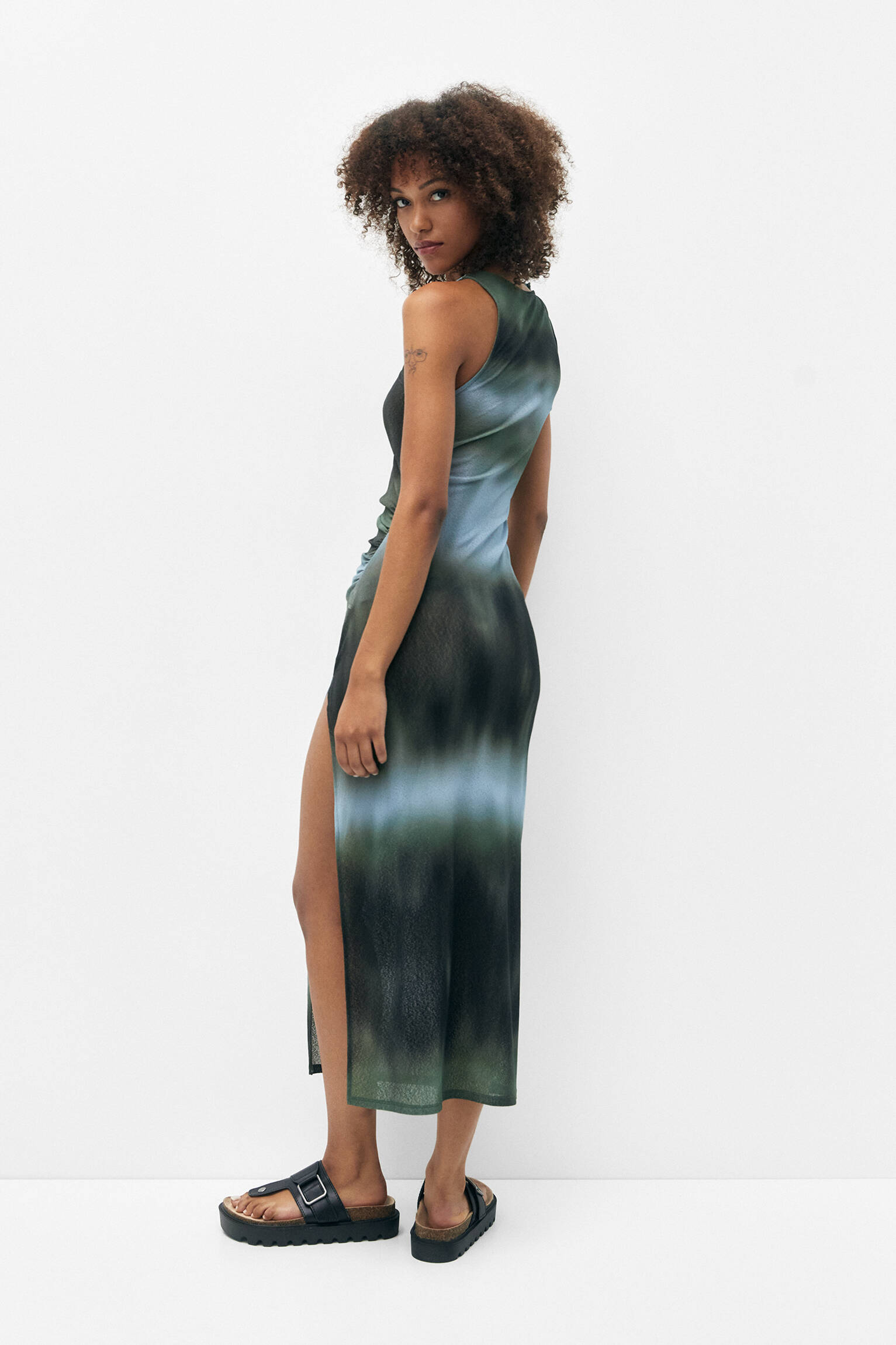 VESTIDO LONGO TIE-DYE - VERDE
