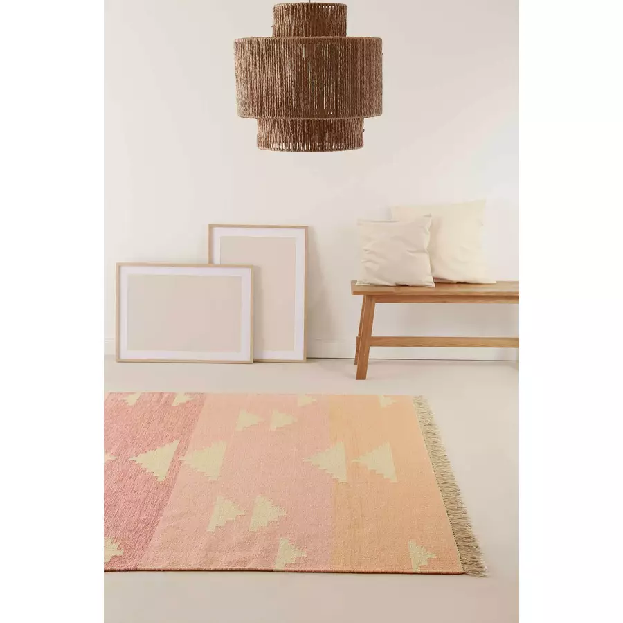 Green Looop Kelim Teppich Soleil rosa