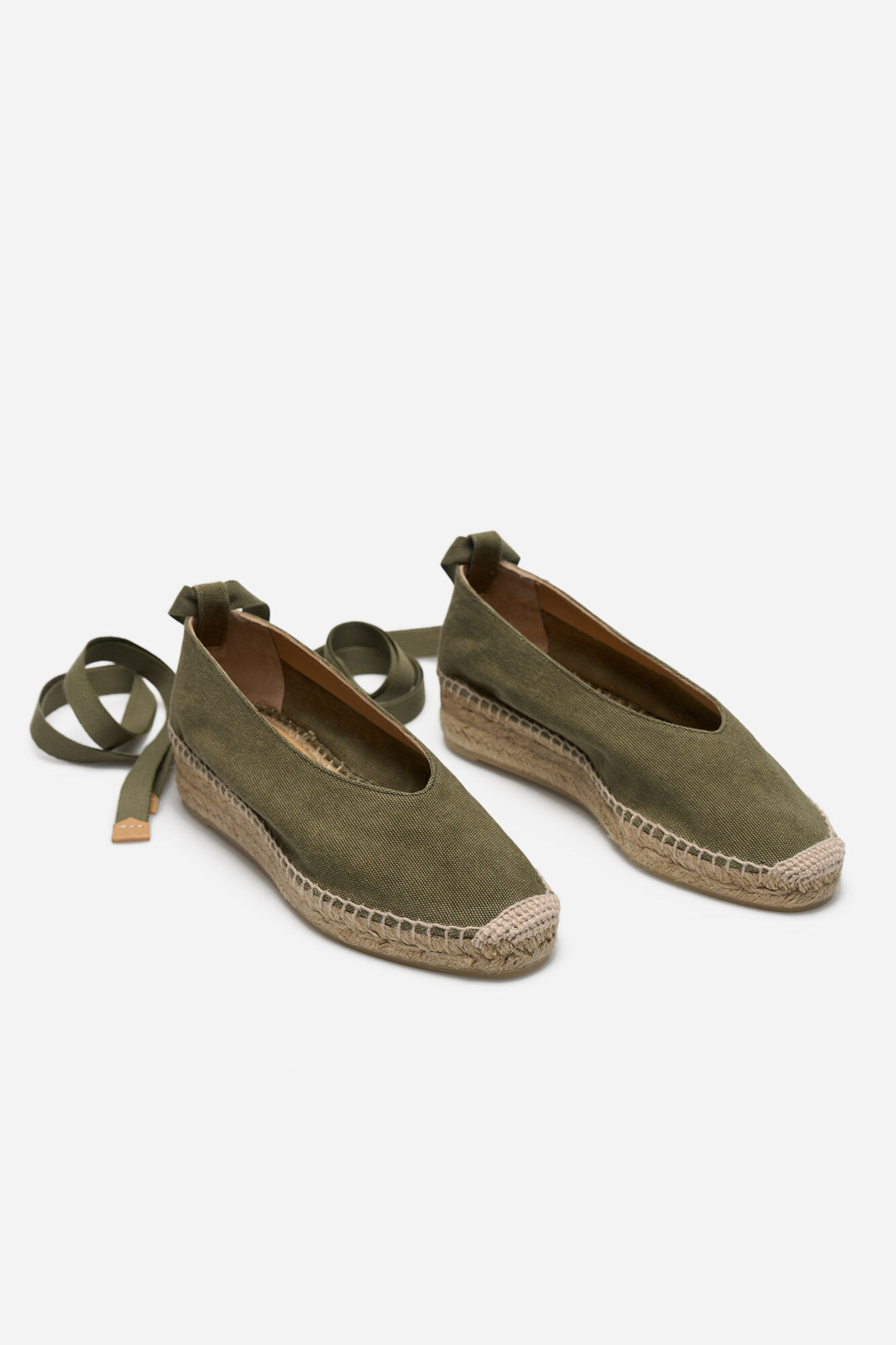 Alpargata com cuña Gea lona - Khaki