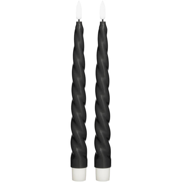 Blokker LED Dinerkaars Swirl - 2x25 cm - 2 stuks - Zwart