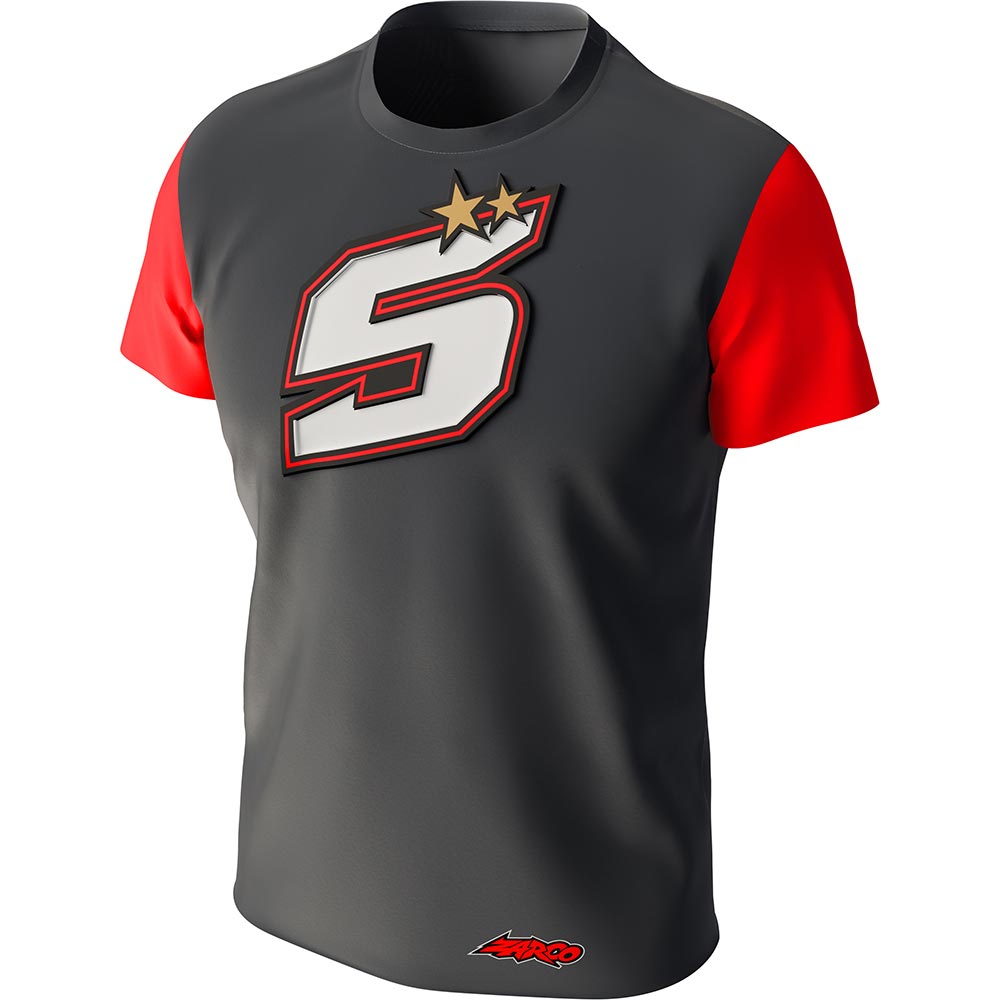 Ixon - T-shirt enfant Johann Zarco 24 Anthracite / Rouge / Blanc