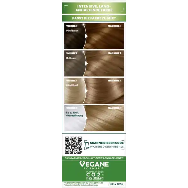 Ultra Crème Dauerhafte Pflege-Haarfarbe 6.3 Dunkles Goldblond