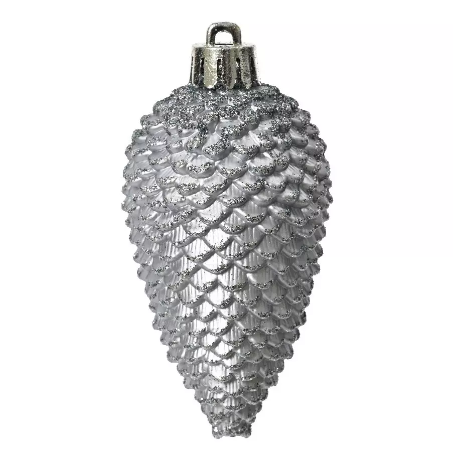 Lot de 6 pommes de pin à suspendre (H8 cm) Alpine Bleu vaporeux