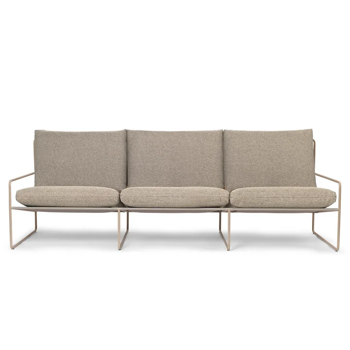 Ferm Living - Desert Dolce Outdoor 3-Sitzer Sofa, cashmere / dark sand