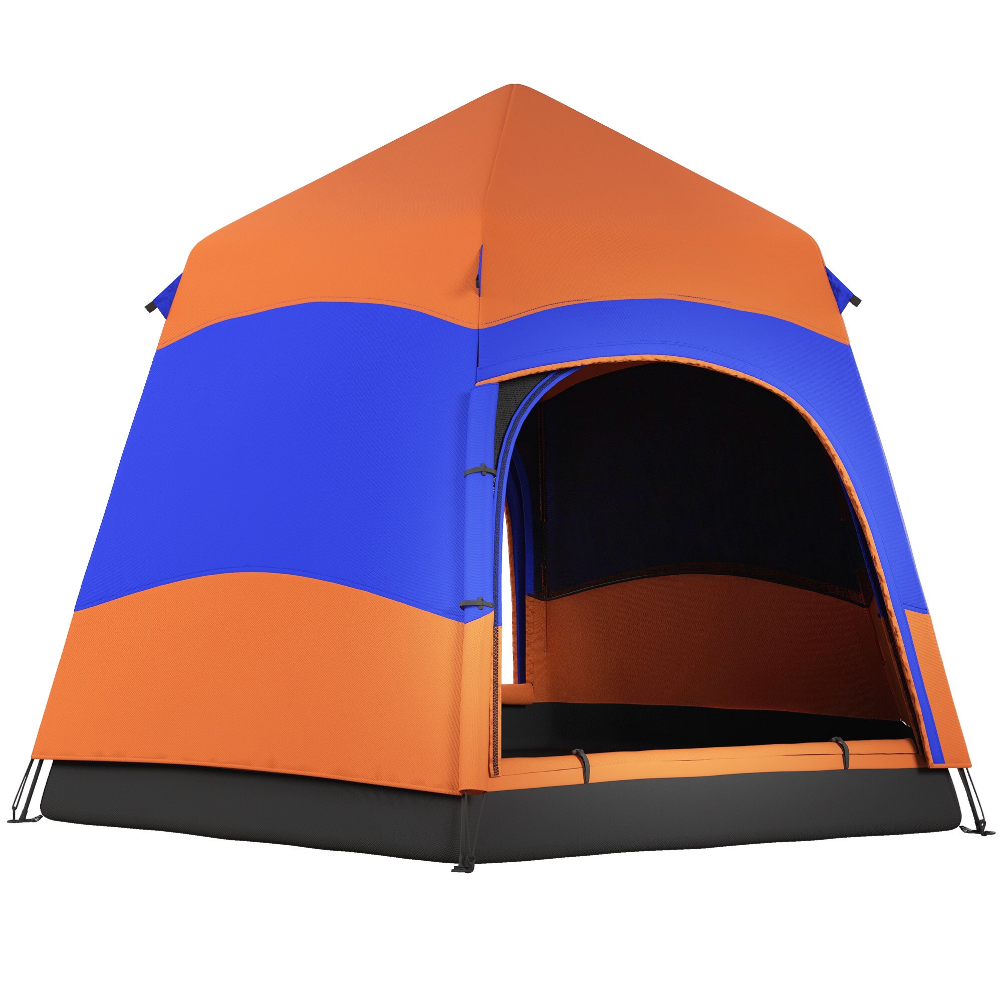 Outsunny Doppelwandzelt für 5–6 Personen orange, blau 280 x 280 x 170 cm (LxBxH)