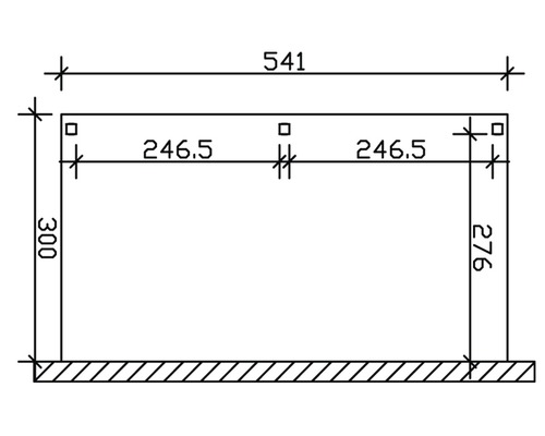 SKAN HOLZ Vogtland enkele carport met paalankers 300x541 cm walnoot