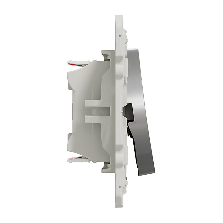 Interrupteur va-et-vient + poussoir Schneider Electric Odace aluminium