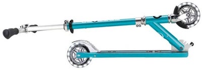 Globber Flow Element Lights Chrome Finish Sparkesykkel, Aqua Blue