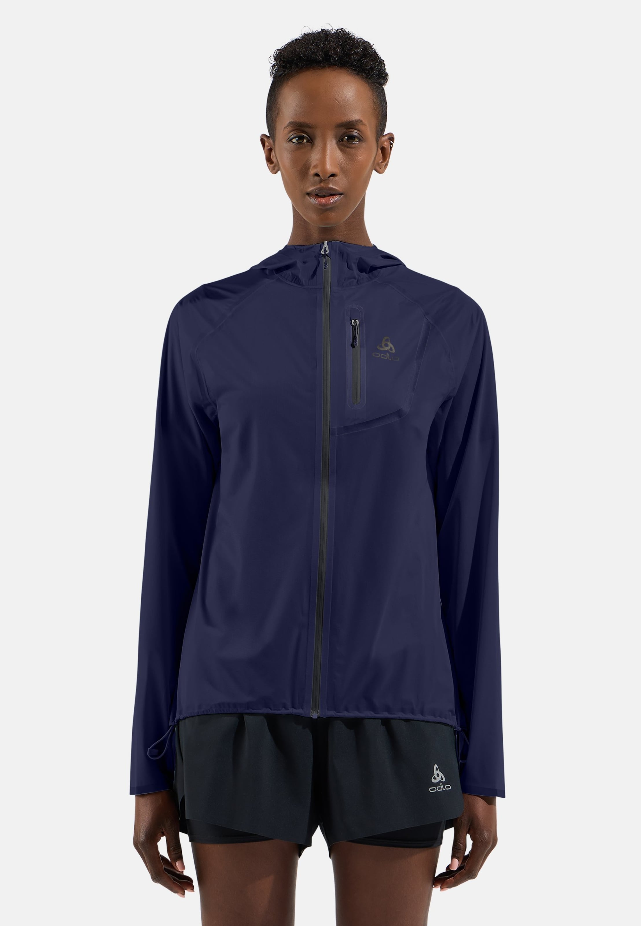 Wasserdichte Zeroweight Dual Dry Performance Knit Laufjacke in eclipse