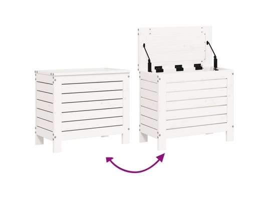 VIDAXL - Pouf Repose-pied de jardin blanc 62x31,5x52 cm bois de pin massif