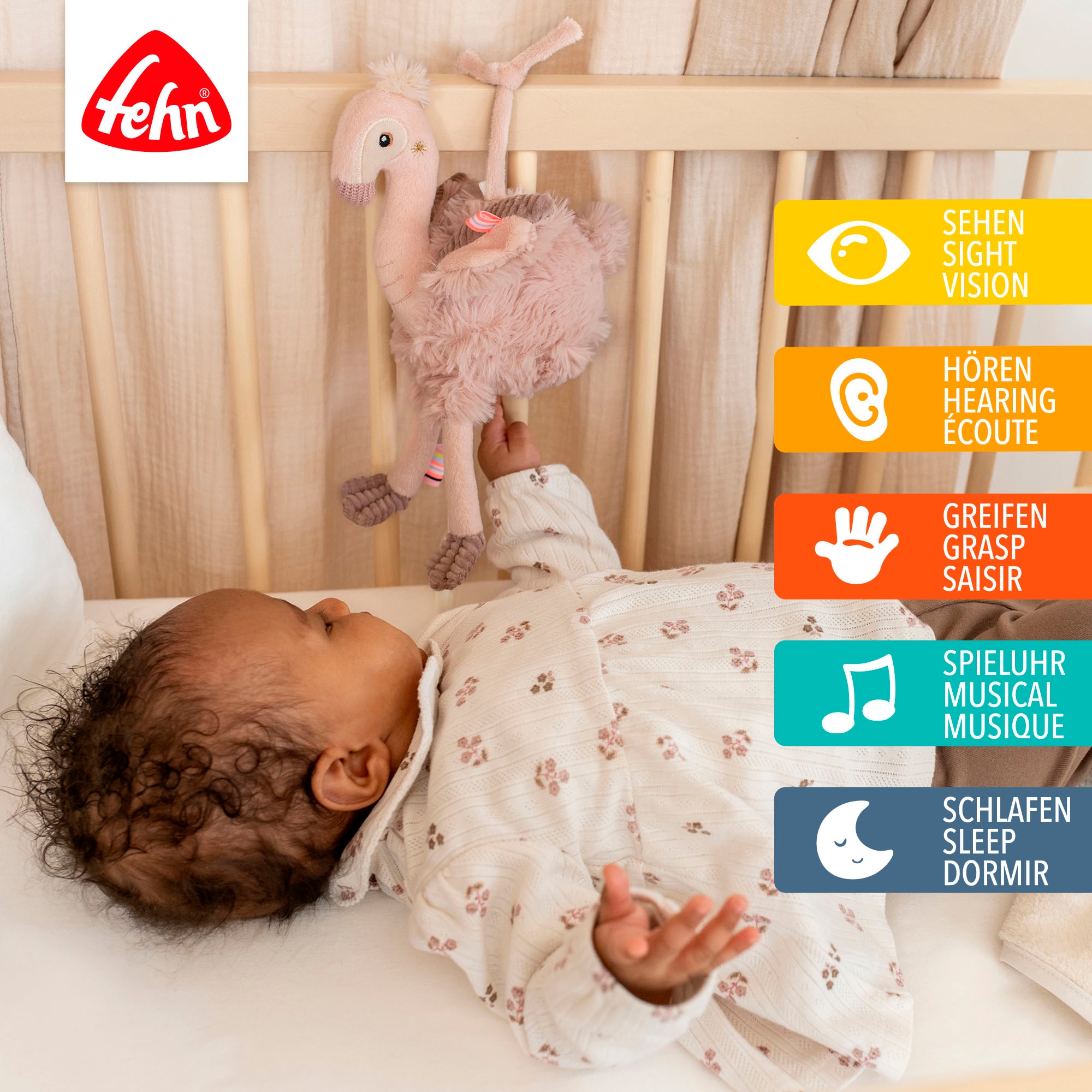 Fehn Spieluhr »Lazy, Crazy & Pink, Flamingo«
