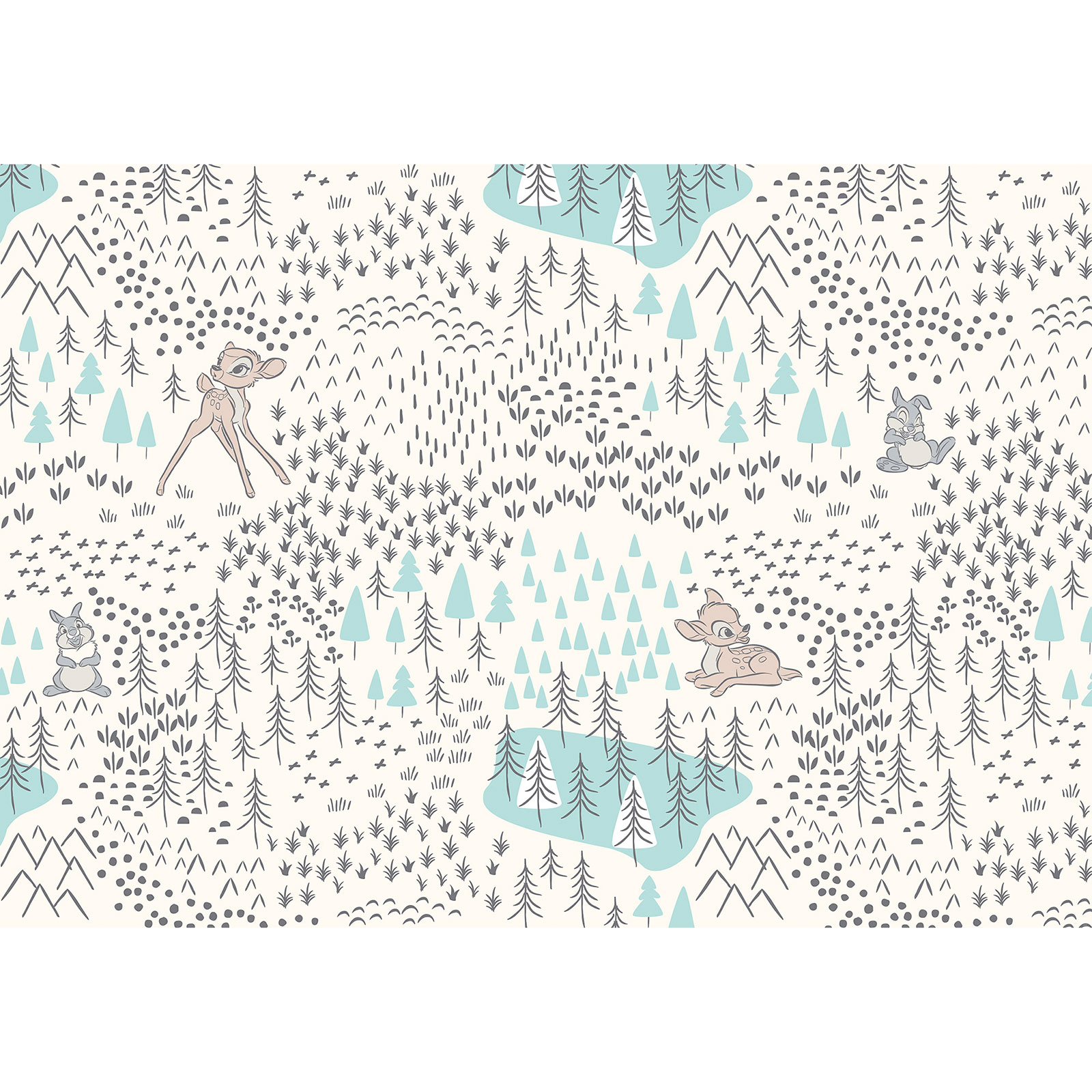 Vlies-Fototapete BAMBI WOODLAND - bunt - 400x280 cm