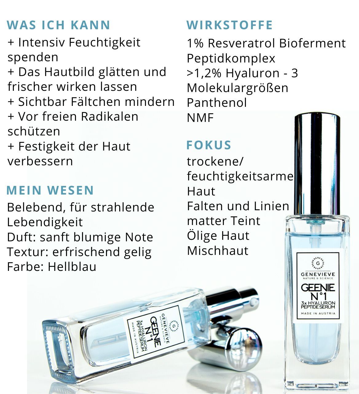 GENEVIEVE - GEENIE N°1 Multi-Molecular Hyaluron Peptide Serum