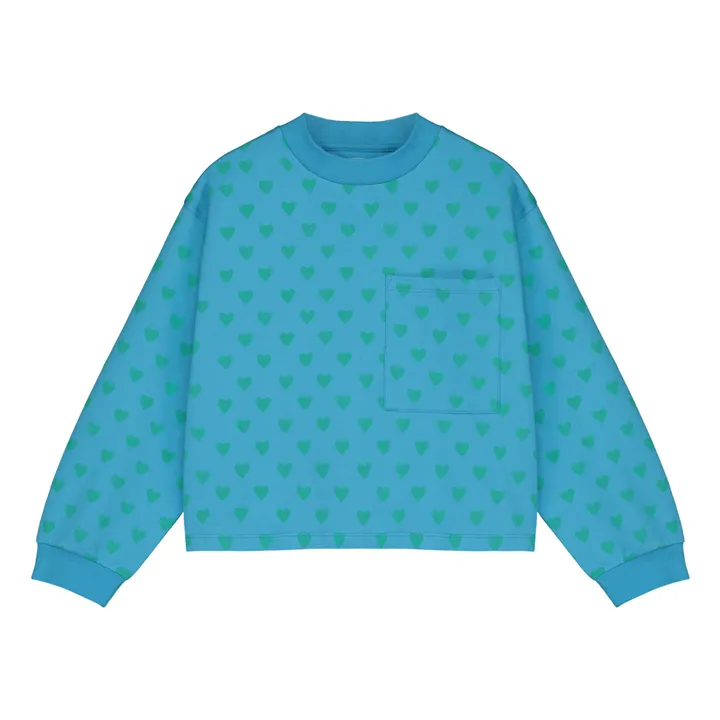 Holi & Love Sweat Michel Cœur Coton Bio | Turquoise