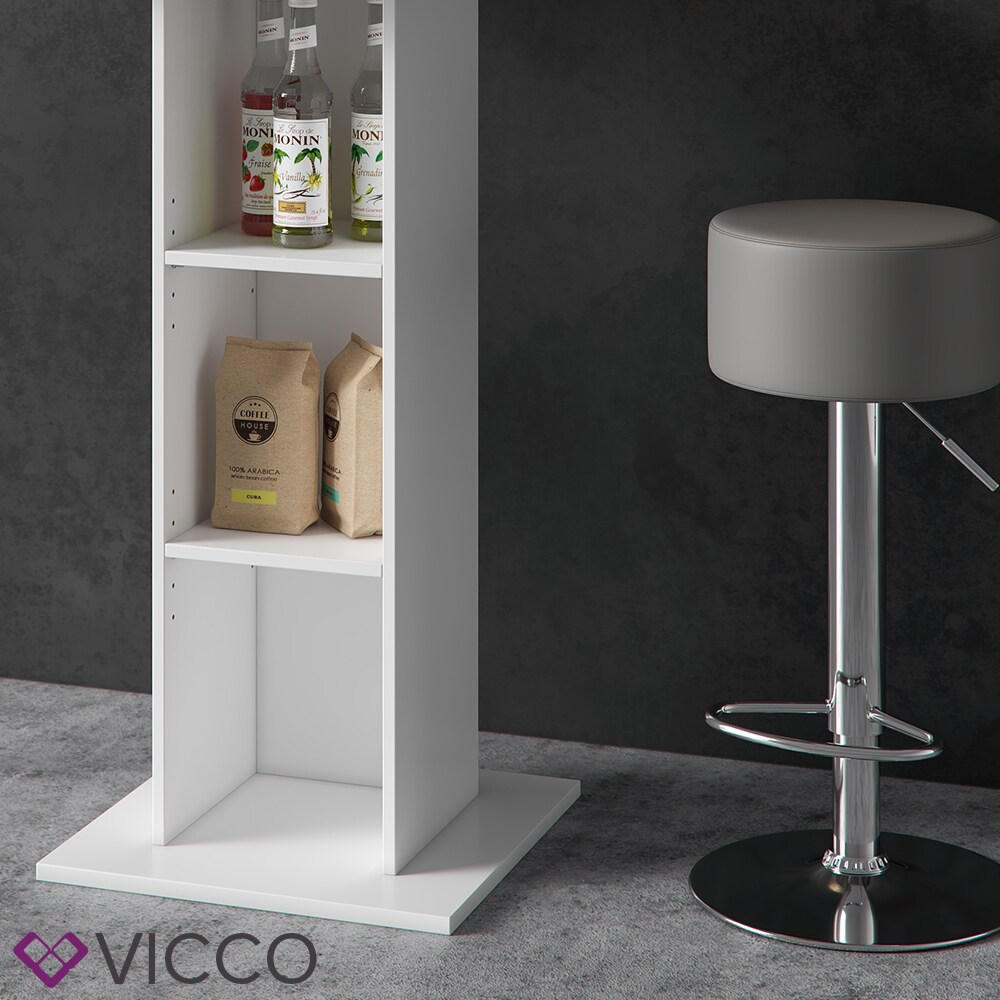 VICCO Bartisch Bar Weiß Beton Bartresen Stehtisch Tresentisch Bistrotisch Küche inkl. Barhocker