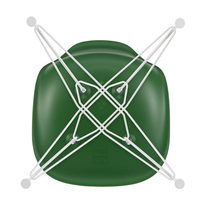 Eetkamerstoel DSR RE wit onderstel emerald