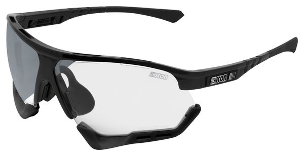 Scicon Sports Aerocomfort SCN XT XL Lunettes De Soleil De Performance Sportive (Miroir Argenté Scnxt Photocromique/Luminosité Noire)