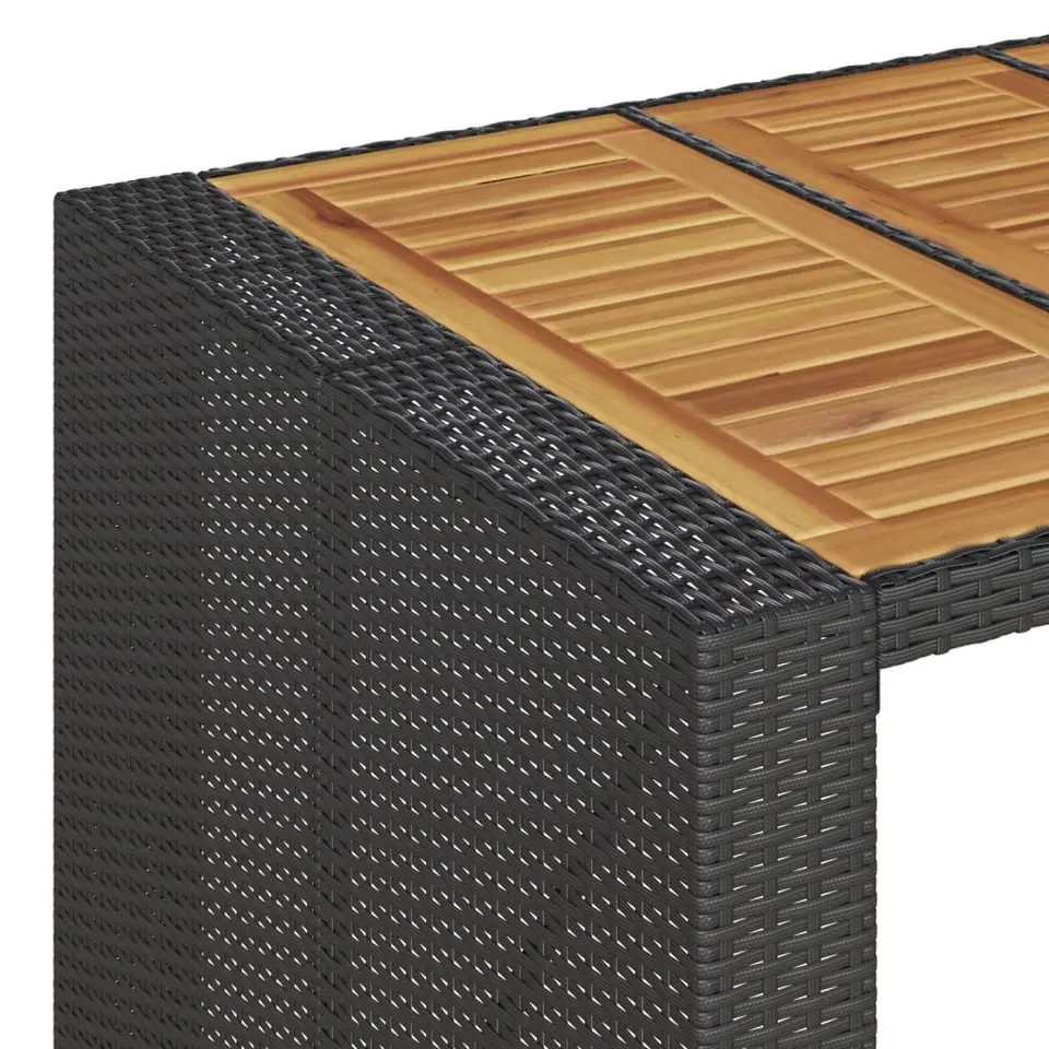 vidaXL - Tuinbartafel - Zwart - Poly rattan - 105 x 80 x 110 cm