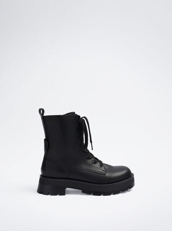 Botas militares com cadarço - Pretas