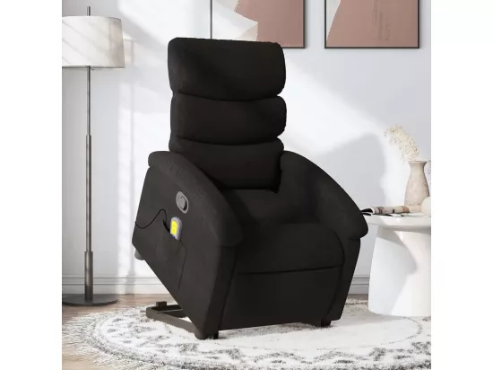 Fauteuil de massage inclinable Noir Tissu