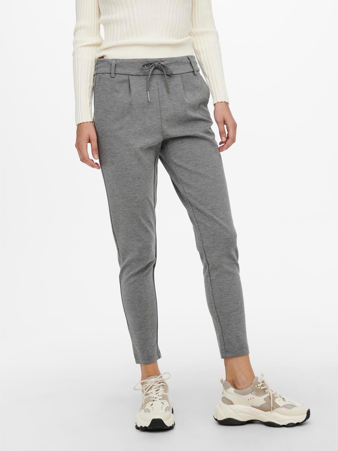 ONLPOPTRASH Mittlere Taille Normal geschnitten Klassische Hose Medium Grey Melange