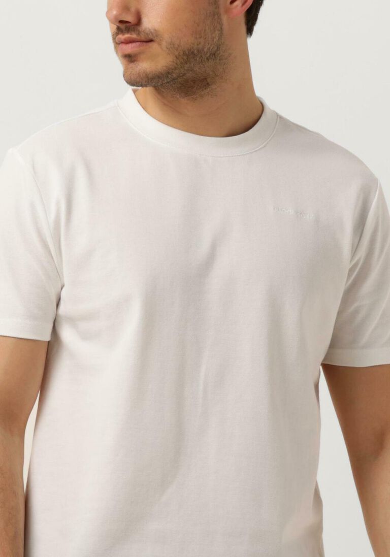 PURE PATH gebroken wit pure path t-shirt pique thirt with embroidery on the chest