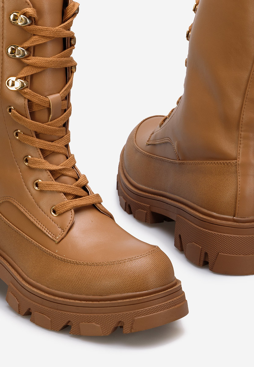 Bottines rangers femme kaki Deriene
