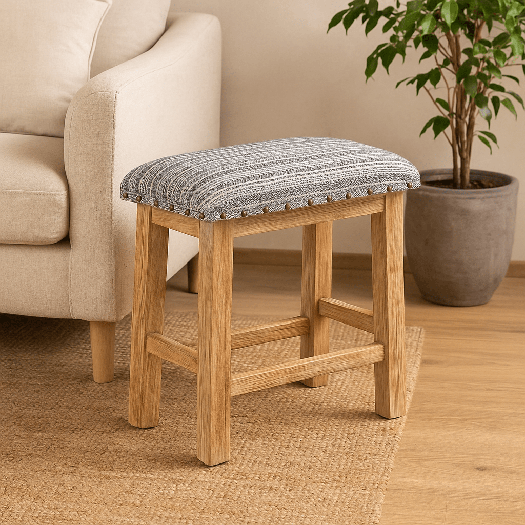Teakhouten Krukje 40cm - Naturel - Kussen